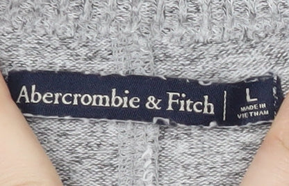 Abercrombie & Fitch Women's Grey V-Neck Pullover Jumper L
