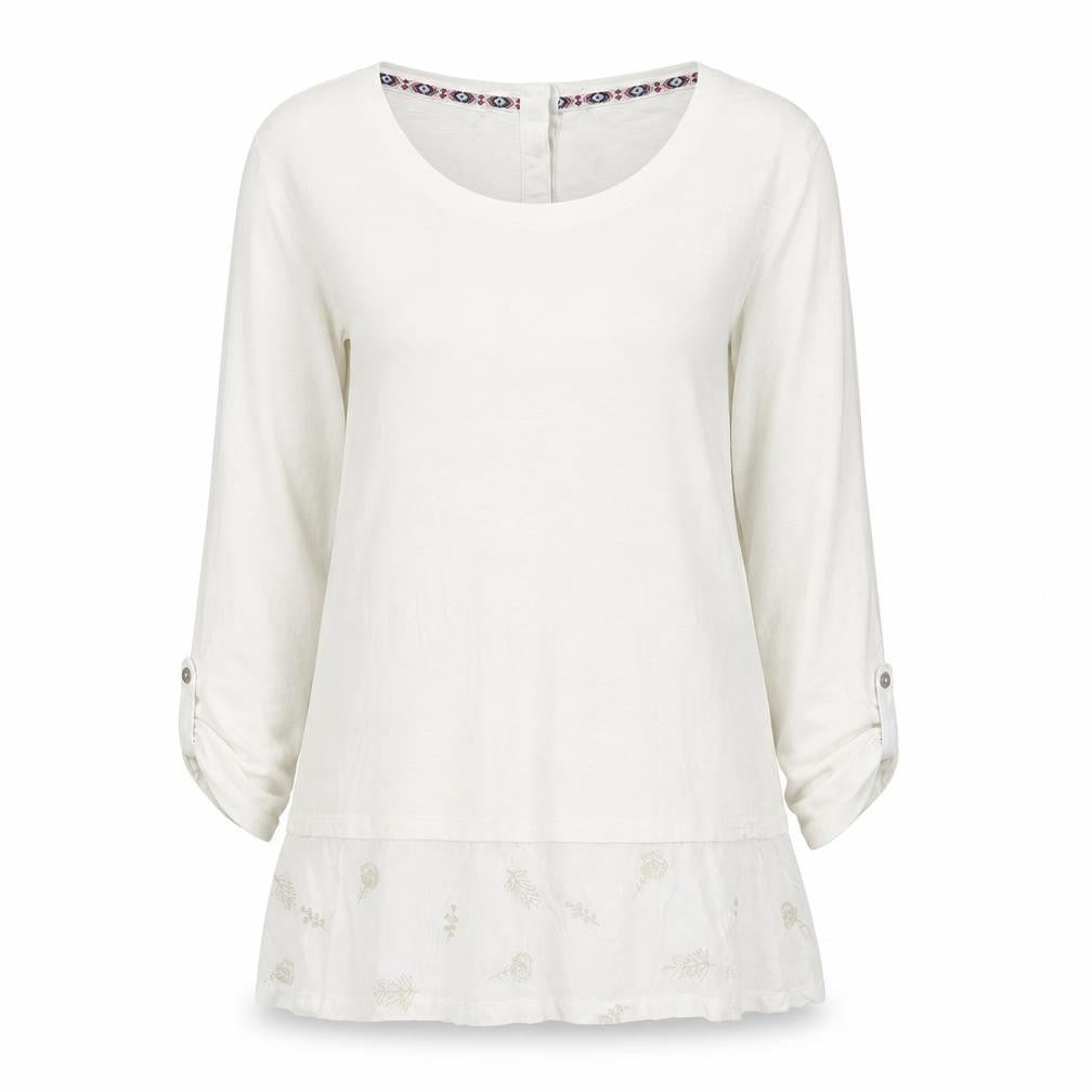 Weird Fish Women's White Tunic Blouse, Size 10, Casual