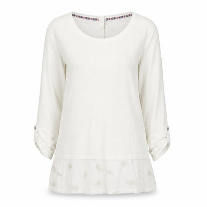 Weird Fish Women's White Tunic Blouse, Size 10, Casual