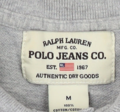 Ralph Lauren Men's Grey Polo Shirt M Cotton Classic