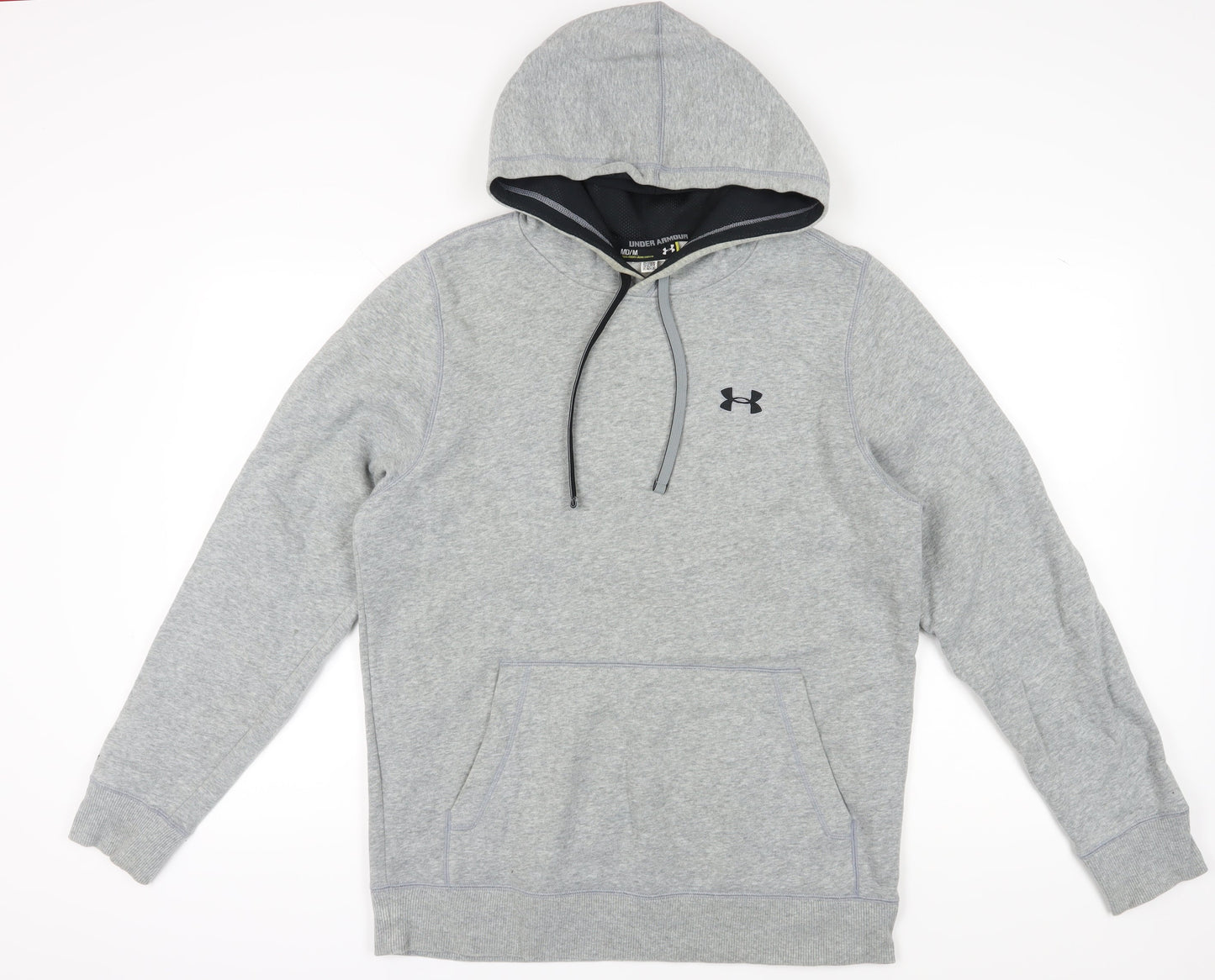 Under Armour Men's Grey Pullover Hoodie, Size M, Logo Accent