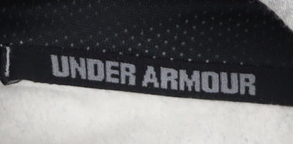 Under Armour Men's Grey Pullover Hoodie, Size M, Logo Accent