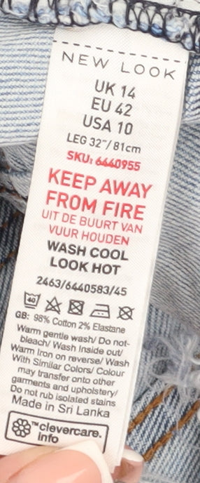 New Look Women's Blue Straight Jeans Size 14
