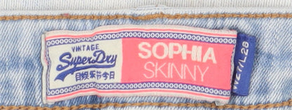 Womens UK Size S Superdry Regular Fit Skinny Blue Jeans
