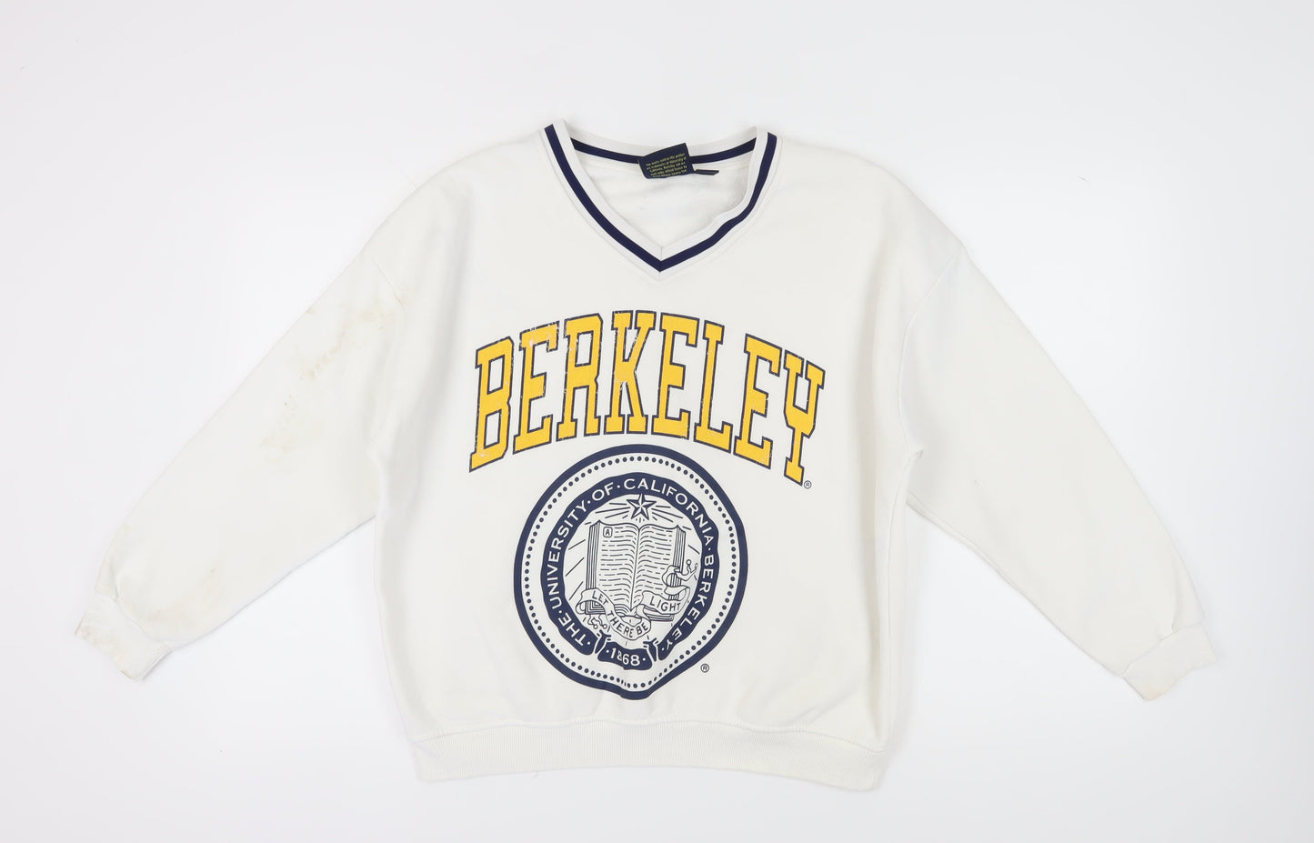 Berkeley White Pullover Sweatshirt Unisex Small