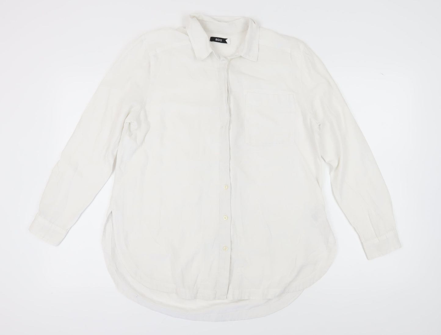 BDG Women's White Button-Up Shirt, M, Casual Style