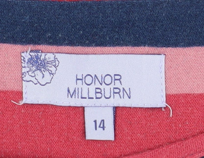Womens UK Size 14 Honor Millburn Multicoloured Basic T-Shirt