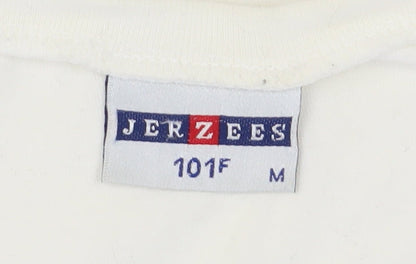 Womens UK Size M JERZEES Ivory  T-Shirt