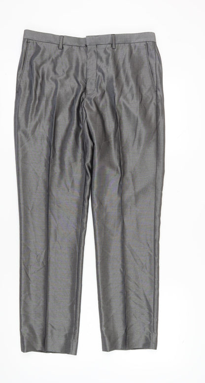 Burton Men's Grey Dress Pants, 34 Regular Fit
