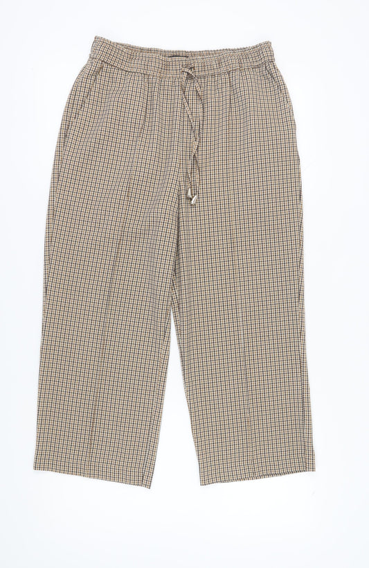Womens UK Size 14 NEXT Regular Fit Cropped Brown Trousers