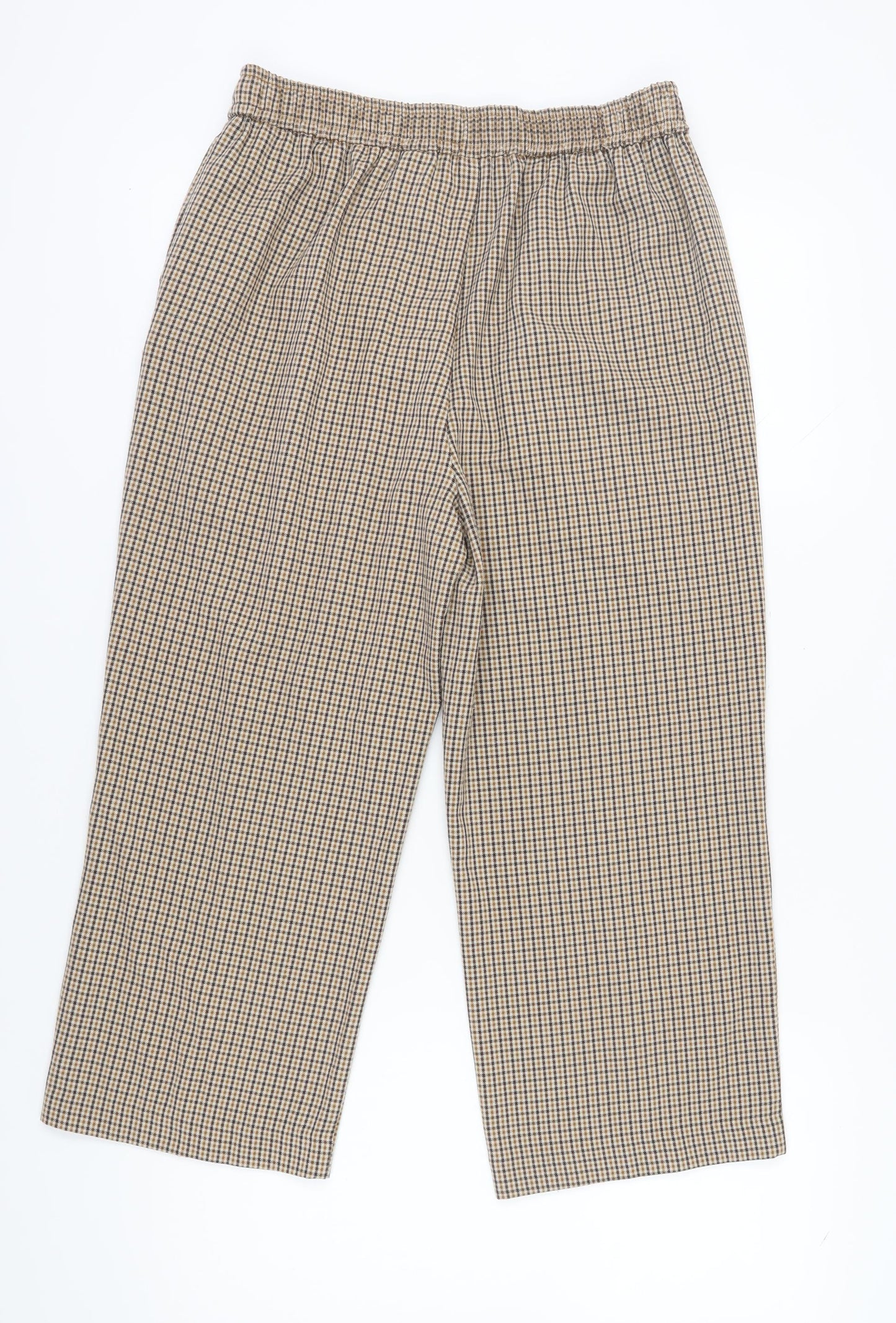 Womens UK Size 14 NEXT Regular Fit Cropped Brown Trousers