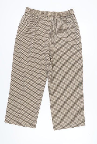 Womens UK Size 14 NEXT Regular Fit Cropped Brown Trousers
