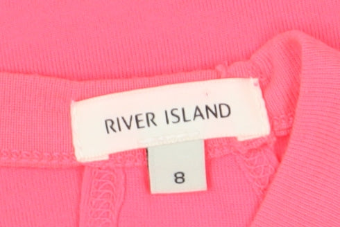Womens UK Size 8 River Island Pink Basic Tank