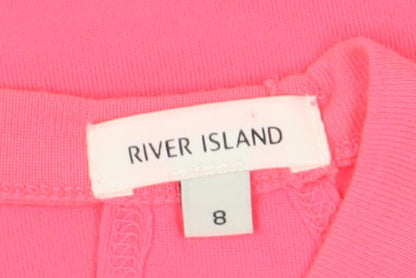 Womens UK Size 8 River Island Pink Basic Tank