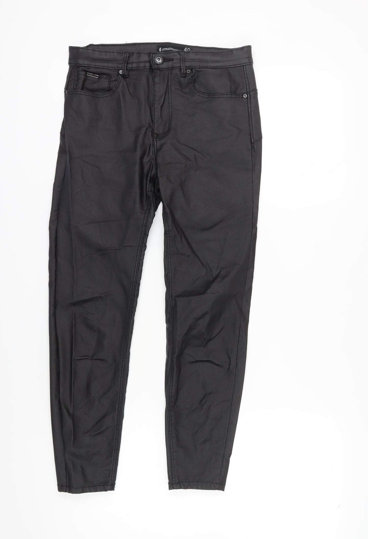 Womens UK Size UK 12 Stradivarius   Black Trousers