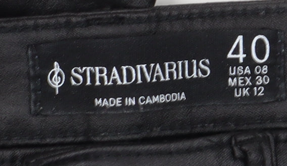 Womens UK Size UK 12 Stradivarius   Black Trousers