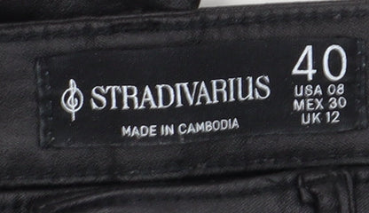 Womens UK Size UK 12 Stradivarius   Black Trousers