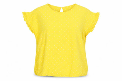 Marks and Spencer Yellow Polka Dot Blouse - Size 16