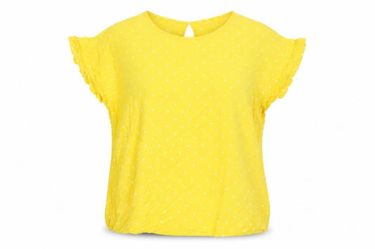 Front view of Marks & Spencer Yellow Polka Dot Blouse -, size 16
