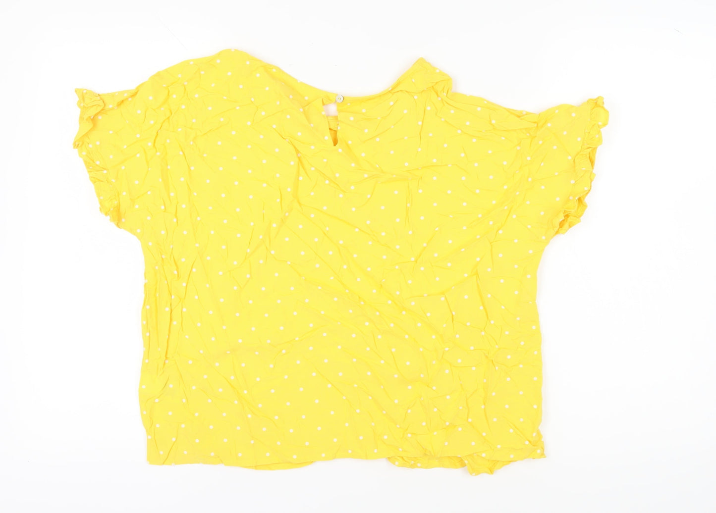 Marks and Spencer Yellow Polka Dot Blouse - Size 16