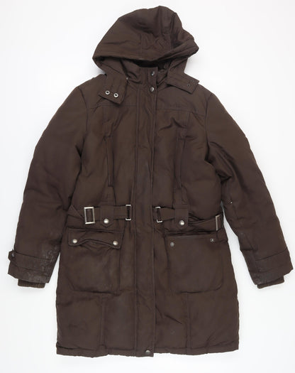 Boysen's Women's Brown Hooded Parka Coat Size 14