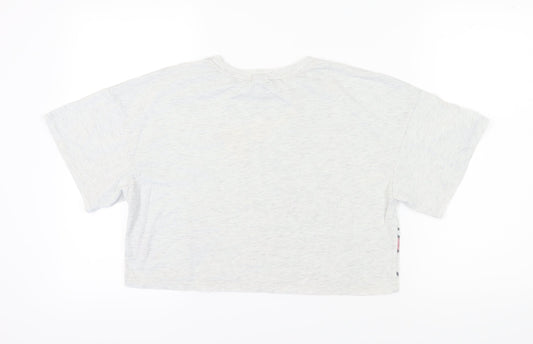 Womens UK Size S Disney Grey Cropped T-Shirt