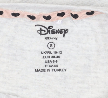 Womens UK Size S Disney Grey Cropped T-Shirt
