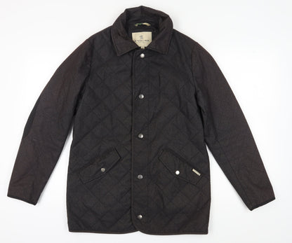 Mens UK Size S Sterling Black Quilted Coat
