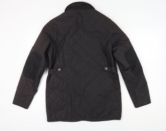 Mens UK Size S Sterling Black Quilted Coat