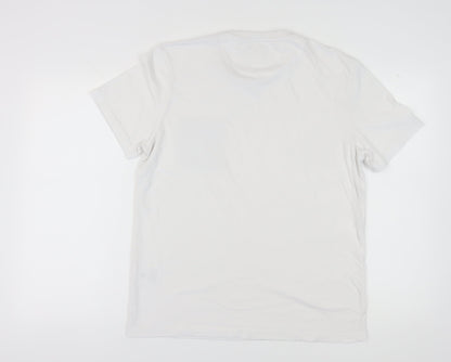 Lyle & Scott Men's White Cotton T-Shirt, XL, Short Sleeve