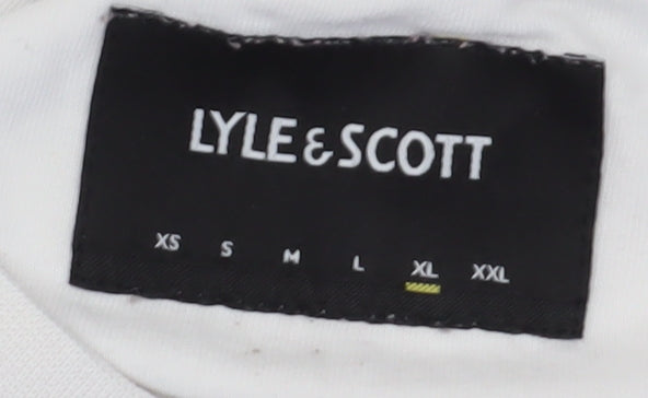 Lyle & Scott Men's White Cotton T-Shirt, XL, Short Sleeve