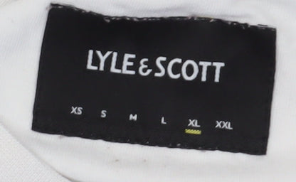 Lyle & Scott Men's White Cotton T-Shirt, XL, Short Sleeve