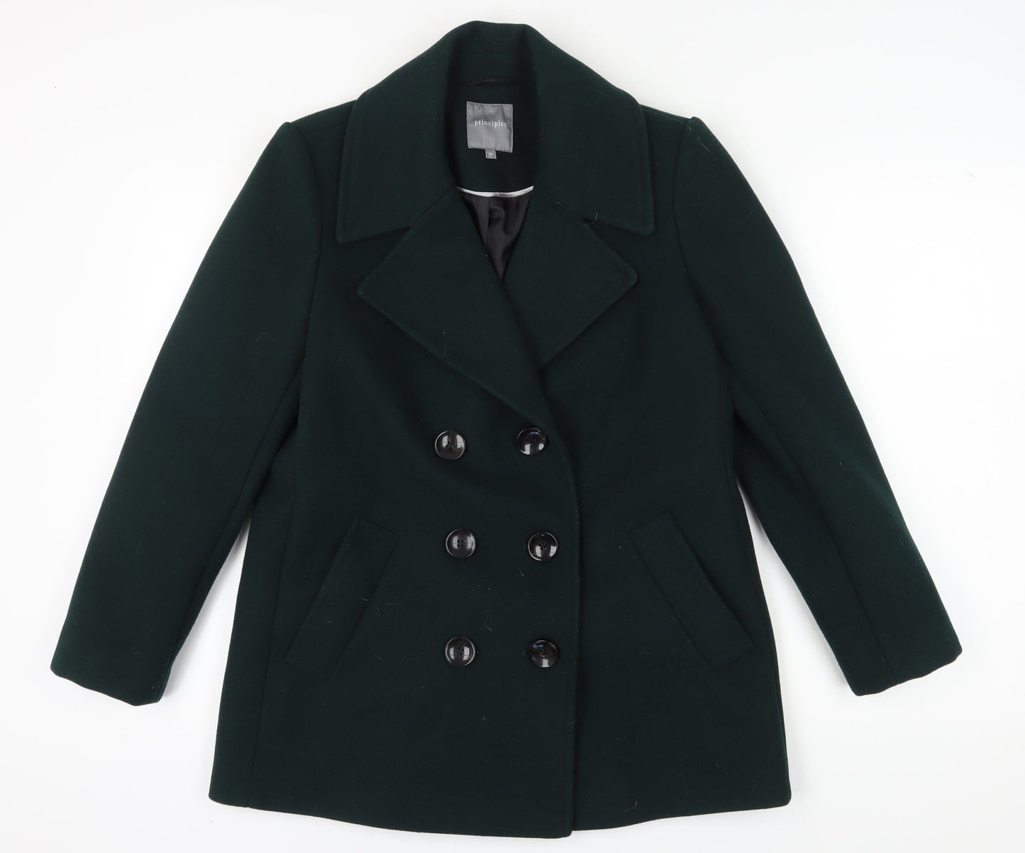 Principles Women's Green Pea Coat Size 14