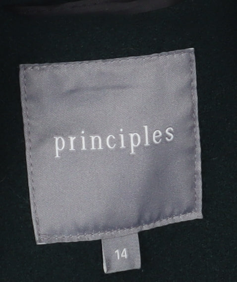 Principles Women's Green Pea Coat Size 14