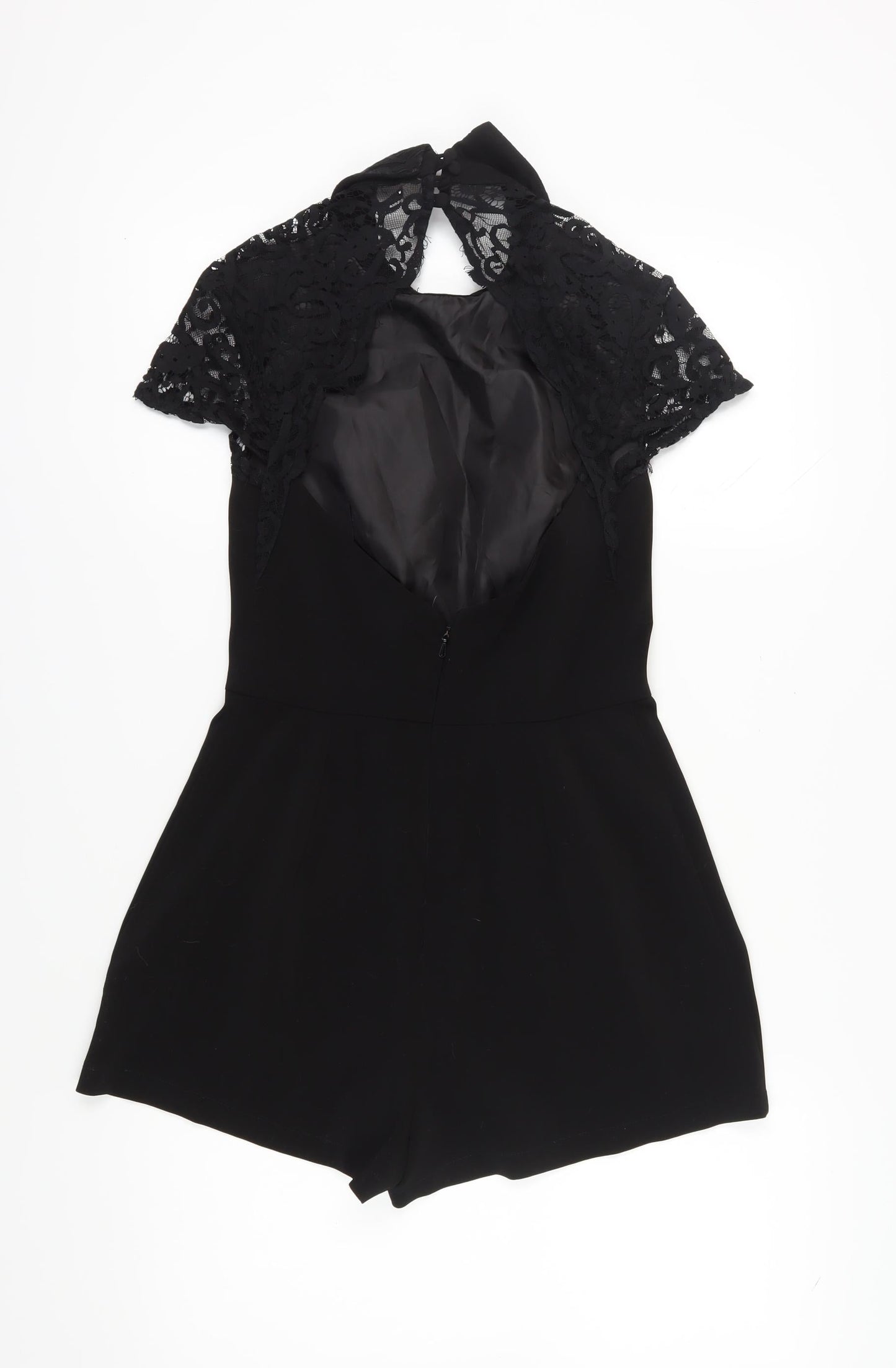 Topshop Women's Black Lace Playsuit Size 10