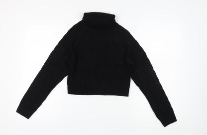 New Look Girls Black Roll Neck Jumper, Size 14-15, Casual Knit