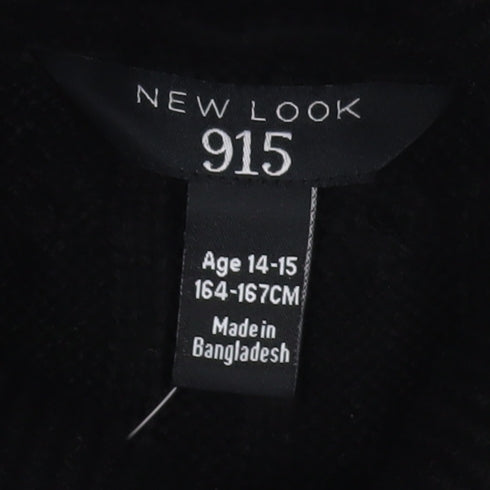 New Look Girls Black Roll Neck Jumper, Size 14-15, Casual Knit