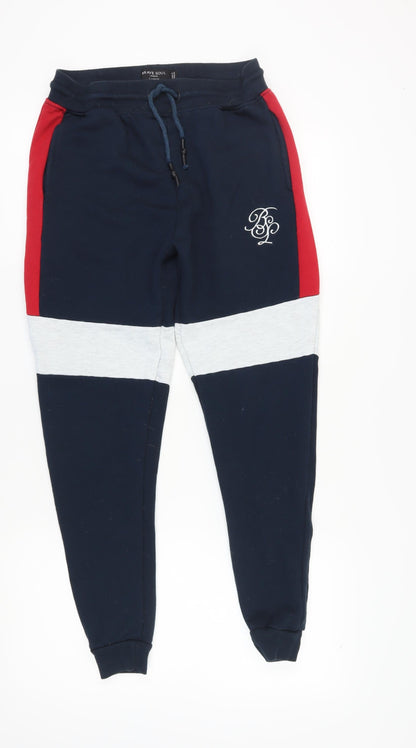 Brave Soul Men's Blue Jogger Trousers L