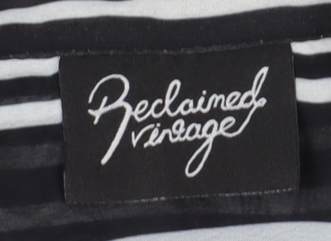 Unisex Adults UK Size S Reclaimed Vintage Black Basic Button-Up