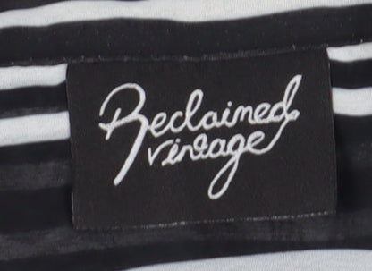 Unisex Adults UK Size S Reclaimed Vintage Black Basic Button-Up