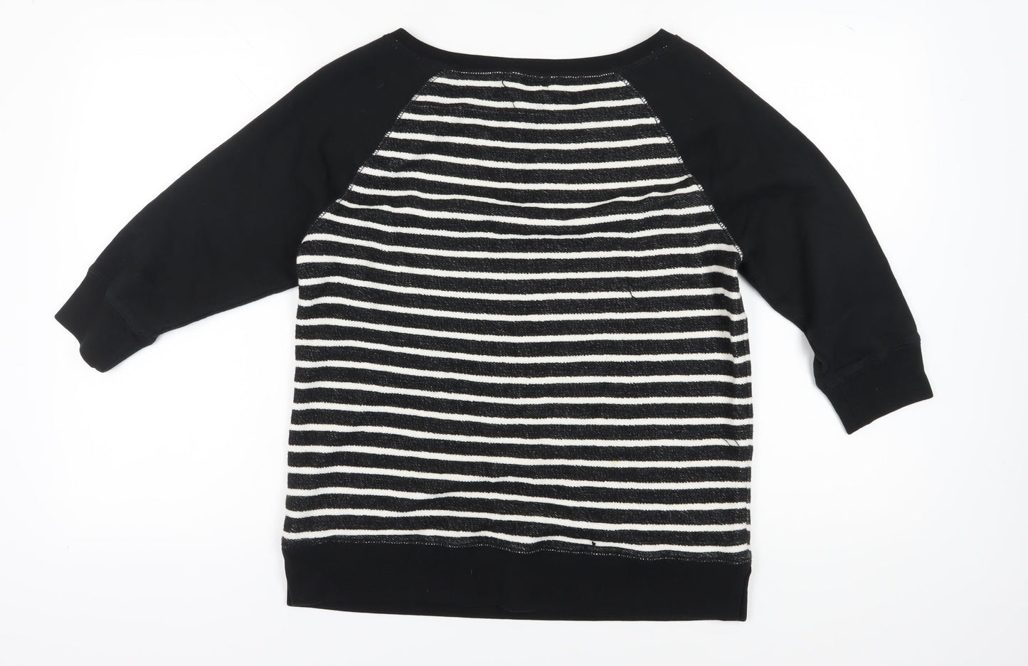 Lauren Jeans Co. Women's Black Striped Pullover Sweatshirt L