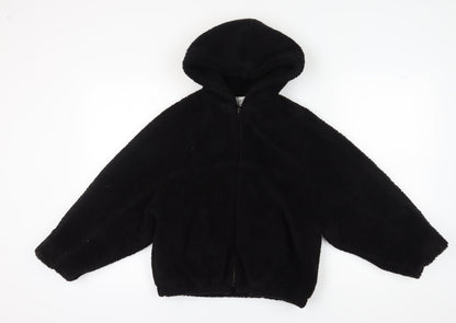 Zara Girls Black Hooded Jacket, 11-12 Years, Winter Essential