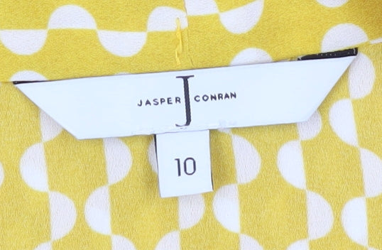 Jasper Conran Women's Yellow Geometric Blouse Size 10