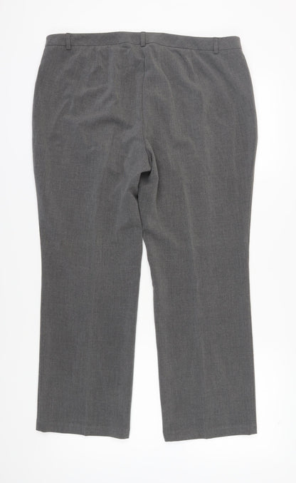 Womens UK Size 18 Marks and Spencer Regular Fit Dress Pants Grey Trousers
