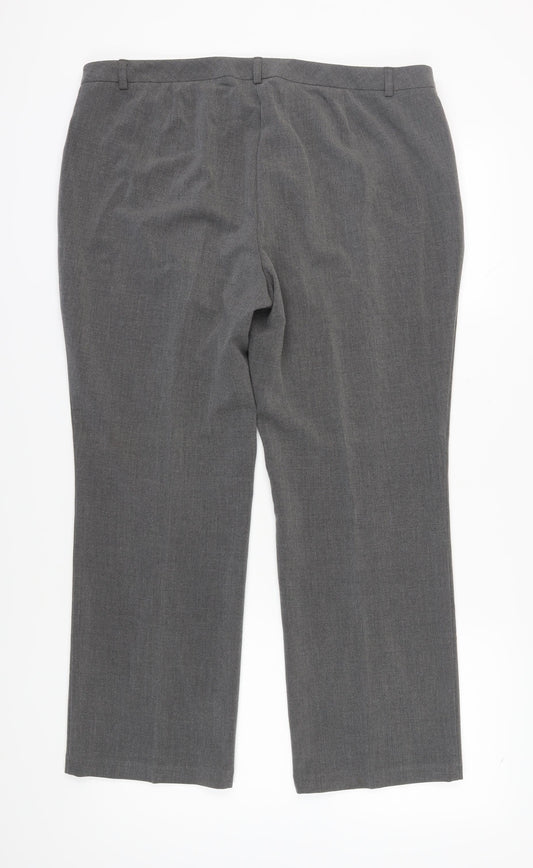 Womens UK Size 18 Marks and Spencer Regular Fit Dress Pants Grey Trousers