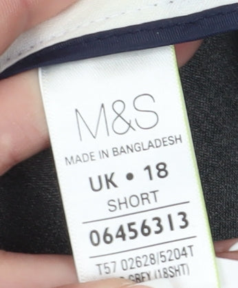 Womens UK Size 18 Marks and Spencer Regular Fit Dress Pants Grey Trousers