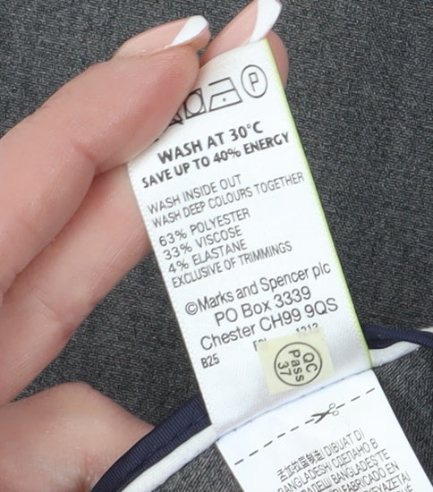 Womens UK Size 18 Marks and Spencer Regular Fit Dress Pants Grey Trousers