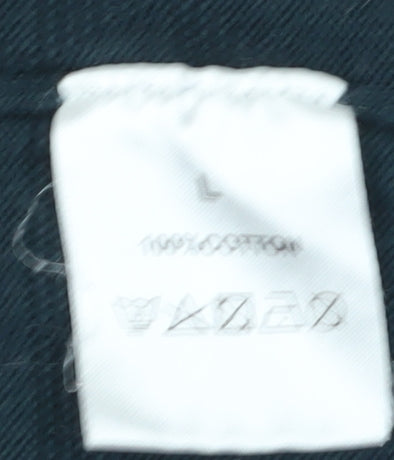 Linea Men's Blue Cotton Cable-Knit Pullover, Size L