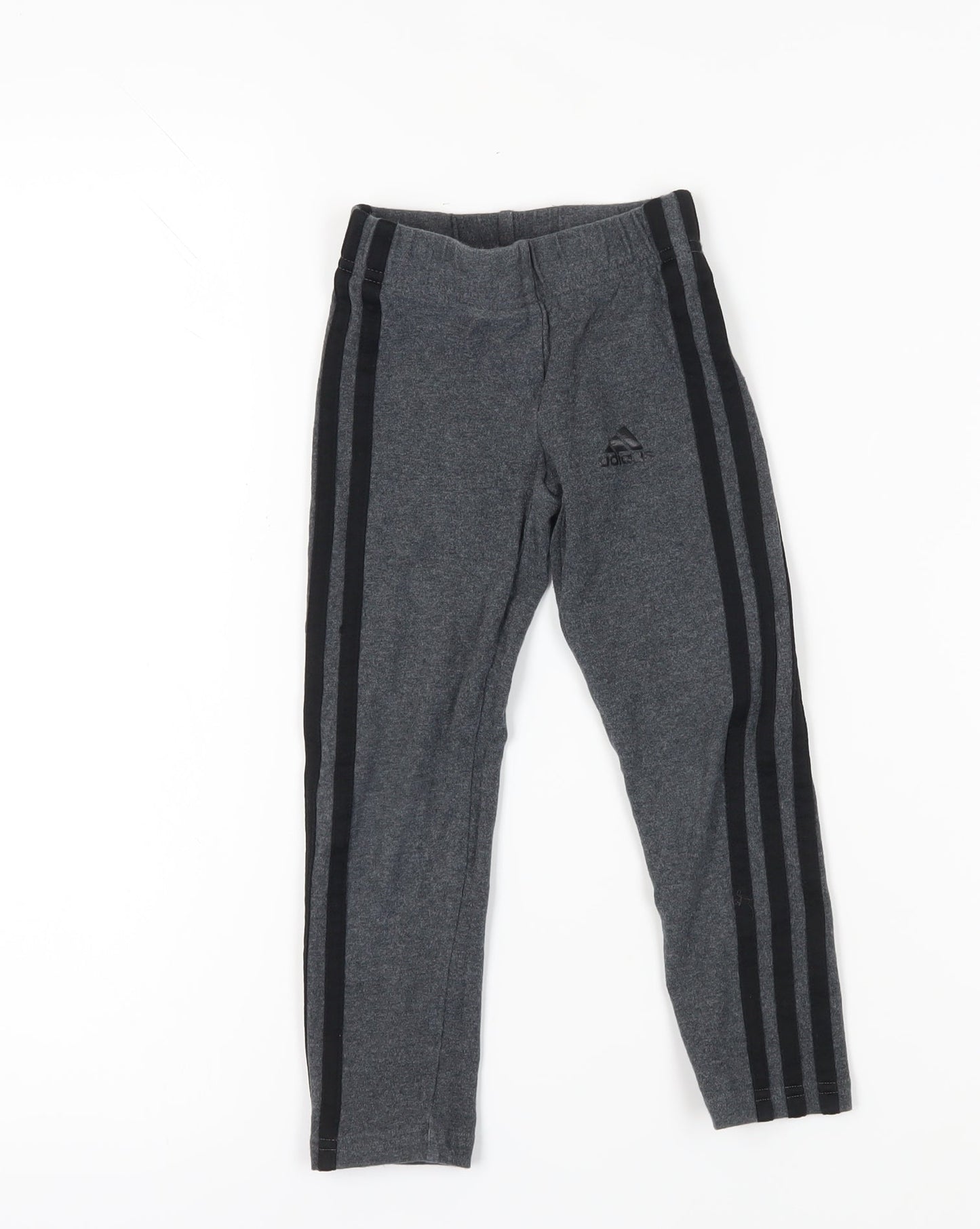 Adidas Girls Grey Ankle Leggings Size 4-5Y Elastic Waist