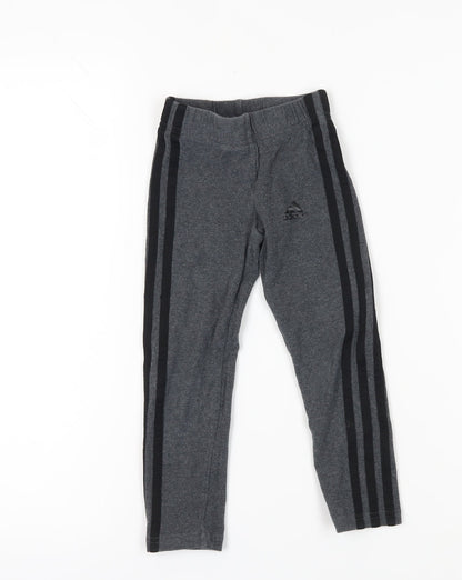 Adidas Girls Grey Ankle Leggings Size 4-5Y Elastic Waist